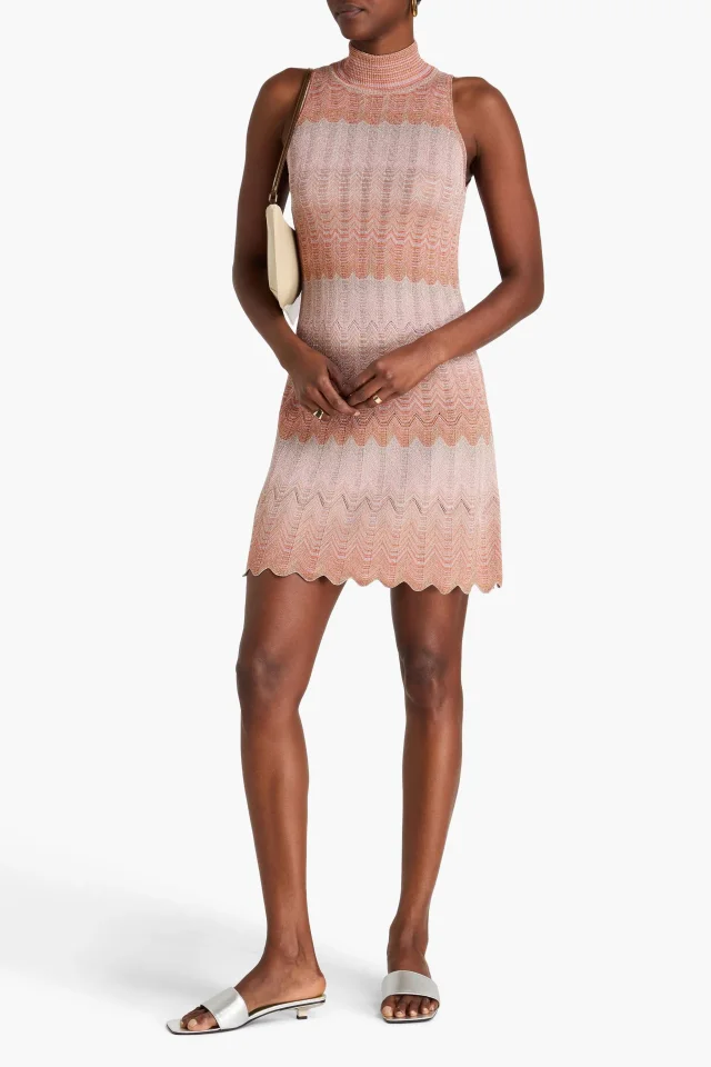 Missoni Metallic Zigzag Crochet-Knit Turtleneck Mini Dress, photo 6 of 8 from THE OUTNET