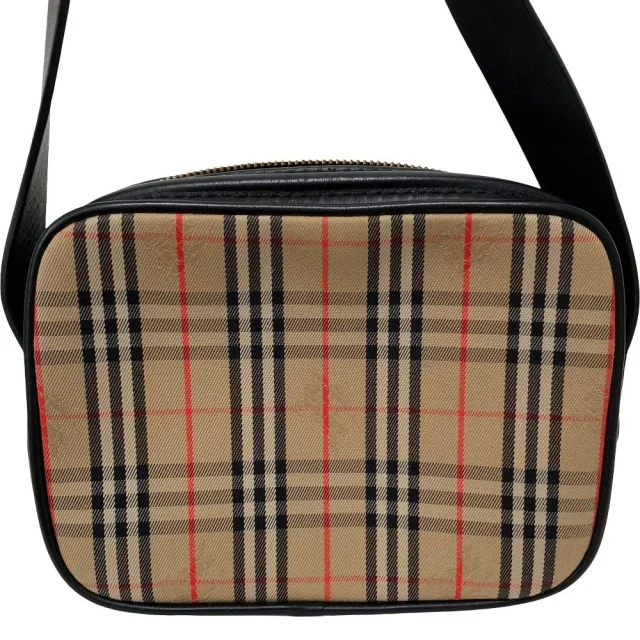Burberry Cotton Canvas Leather Shoulder Bag in Canvas from LuxUness, photo 2 of 16