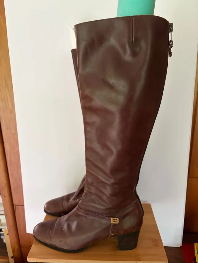 Ferragamo Vintage Brown Tall Leather Riding Boots. Made In Italy 8.5aa in brown|red Leather from Poshmark