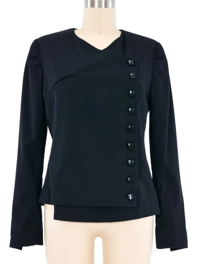 2000 Chanel Gabrielle Keyboard Button Jacket in Silk from Arcade Vintage