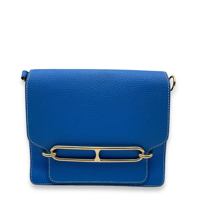 Hermès Roulis 23 Blue Hydra in Blue Clemence leather from LuxLexicon