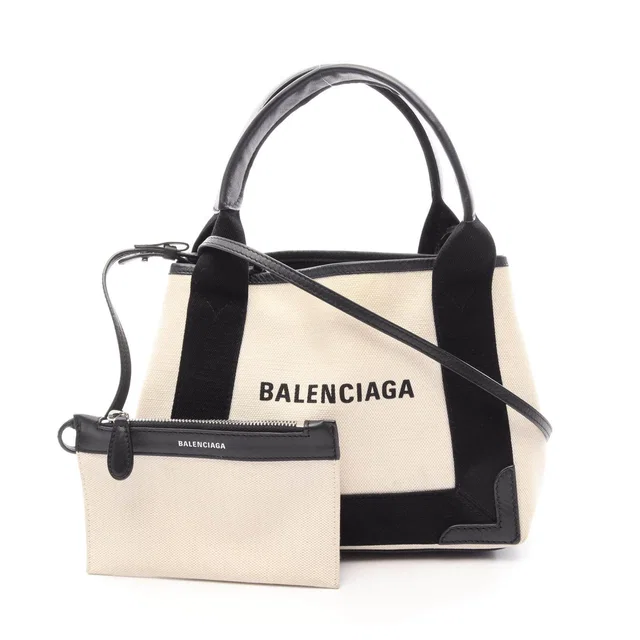 Balenciaga Navy Cabas 2way handbag in Navy Canvas from LuxUness
