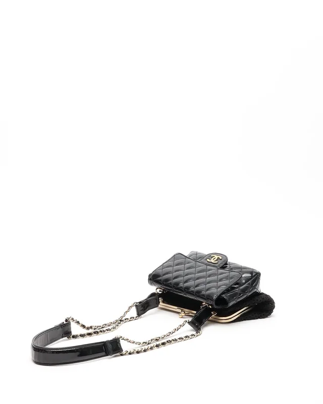 Chanel Patent Leather and Lace Mini Kiss Lock Double Sided Bag in Patent leather from A Retro Tale, photo 5 of 15