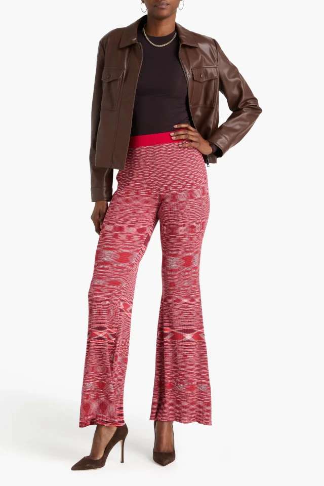 Missoni Space-Dyed Ribbed Silk Flared Pants, photo 2 of 4 from THE OUTNET