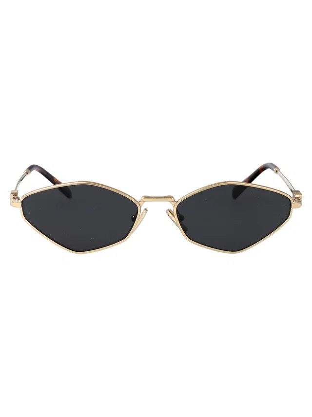 Miu Miu 0mu Metal Cat-Eye Sunglasses — Gold in Gold from HEWI