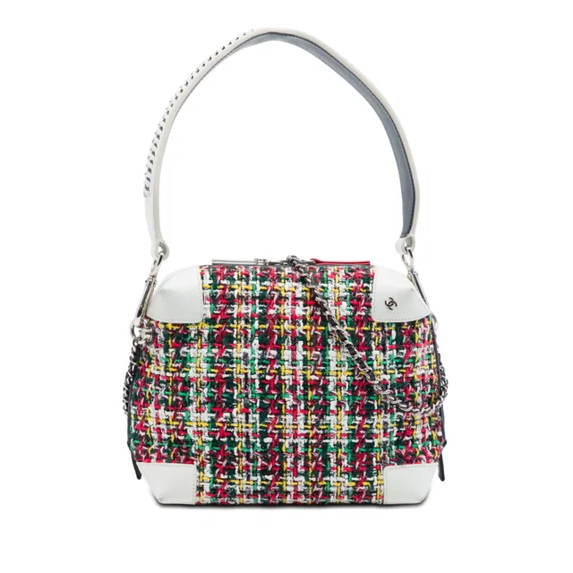 Red Chanel Tweed Street Allure Camera Bag Satchel in Red Tweed from Designer Revival