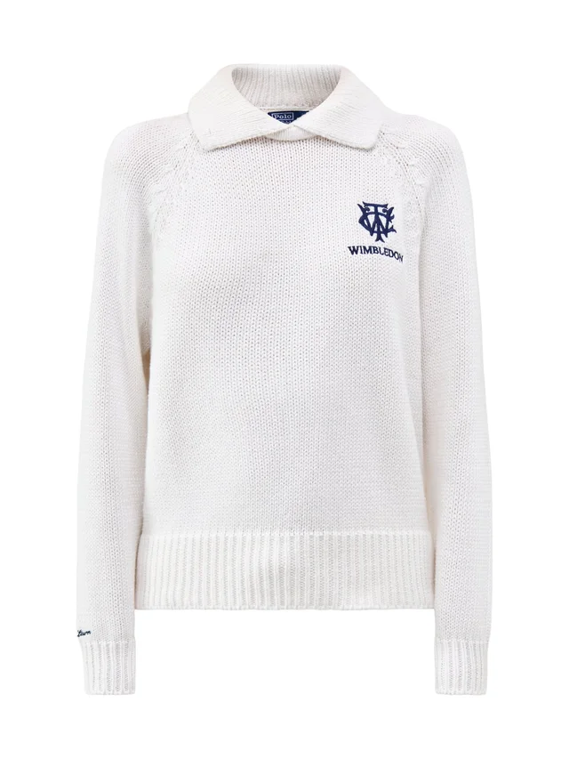 Polo Ralph Lauren Wimbledon Logo Collared Jumper White in White from Fenwick, photo 1 of 1