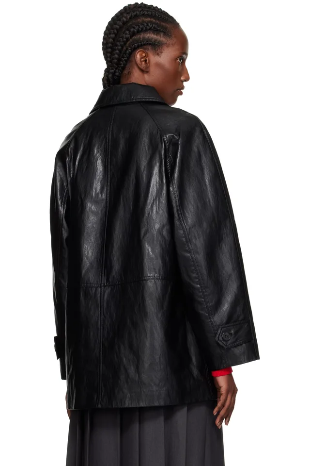 Dunst Black Lily Faux-Leather Half Jacket, photo 3 of 4 from SSENSE
