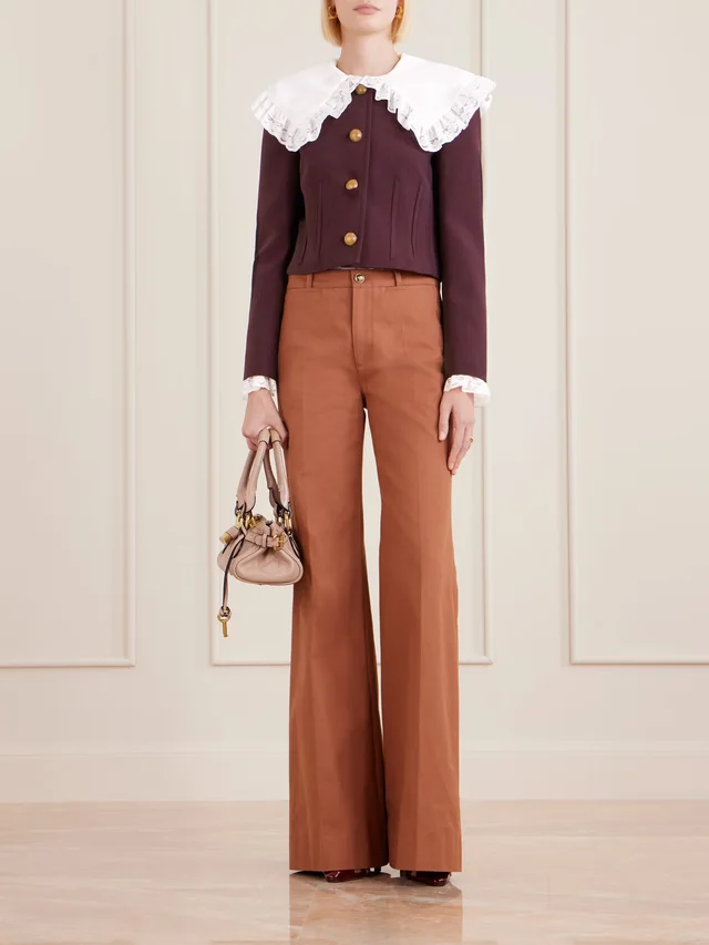 CHLOÉ Organic cotton wide-leg pants in Brown, photo 2 of 2 from NET-A-PORTER (Canada)