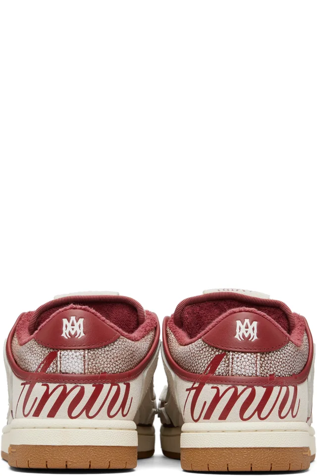AMIRI White & Red XL Skel Top Low Sneakers, photo 2 of 5 from SSENSE