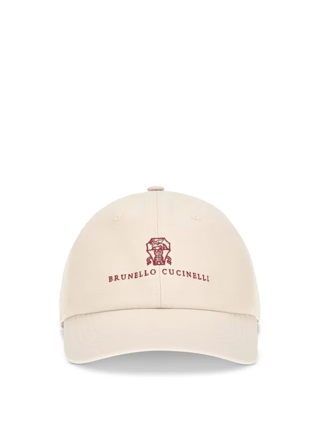 Brunello Cucinelli M252d9850 Baseball Cap — Beige Cotton Caps in Beige from HEWI