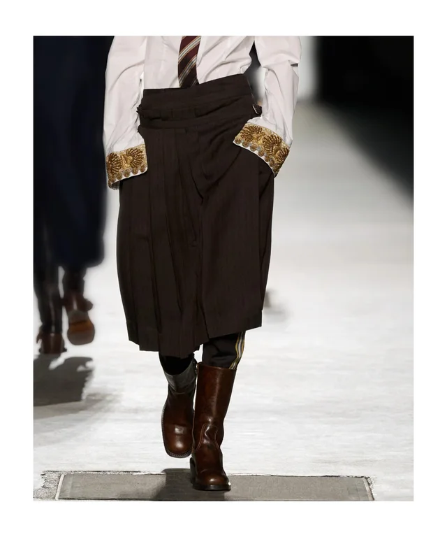 Dries Van Noten pleated viscose skirt, photo 3 of 6 from SENSER