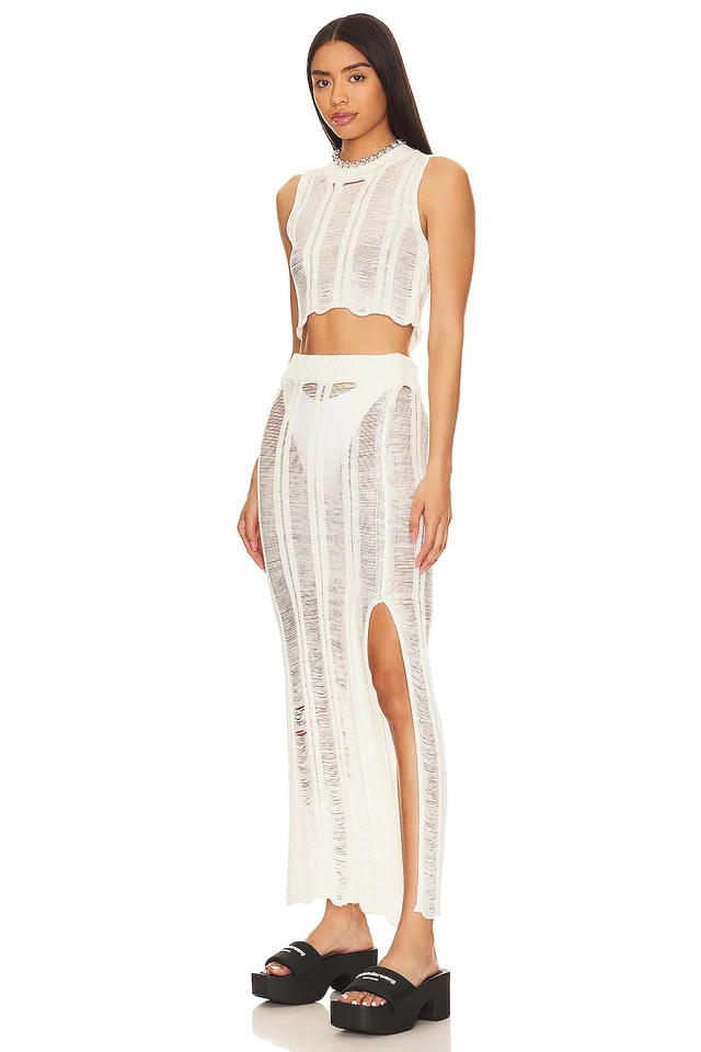 superdown Tayla Maxi Skirt Set in White, photo 3 of 4 from REVOLVE (Canada)