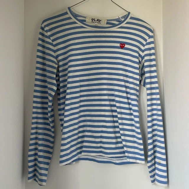 Comme des Garçons Comme Des Garon Striped Long Sleeve Top Size S in blue|white from Poshmark