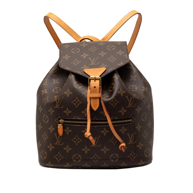 Brown Louis Vuitton Monogram Montsouris Backpack in Brown Coated canvas from Designer Revival