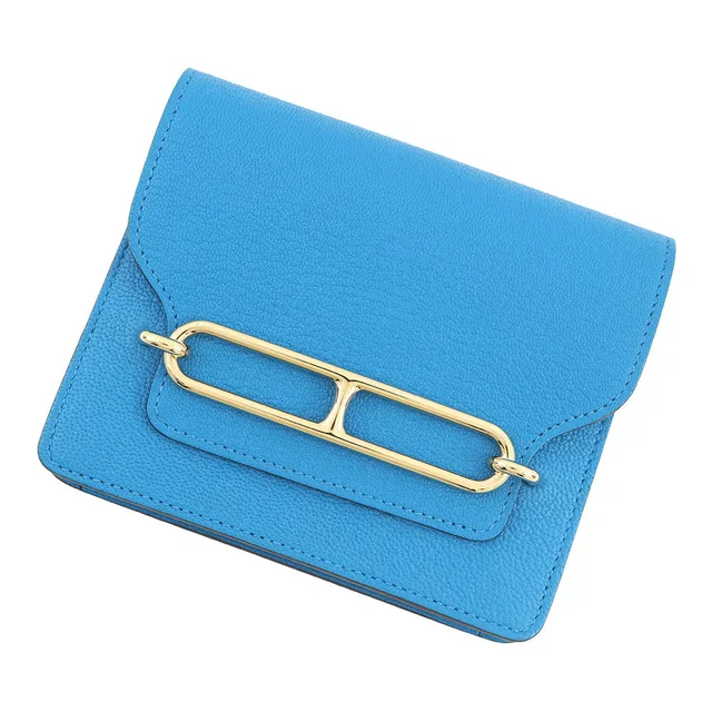 Hermès Roulis Slim Blue Frida Chevre Myzore Goatskin in Blue Goatskin from GALLERY RARE