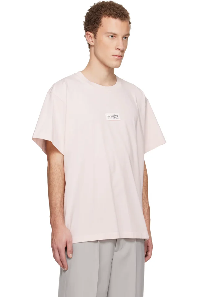 MM6 Maison Margiela Pink Numeric Cotton T-shirt, photo 2 of 4 from SSENSE