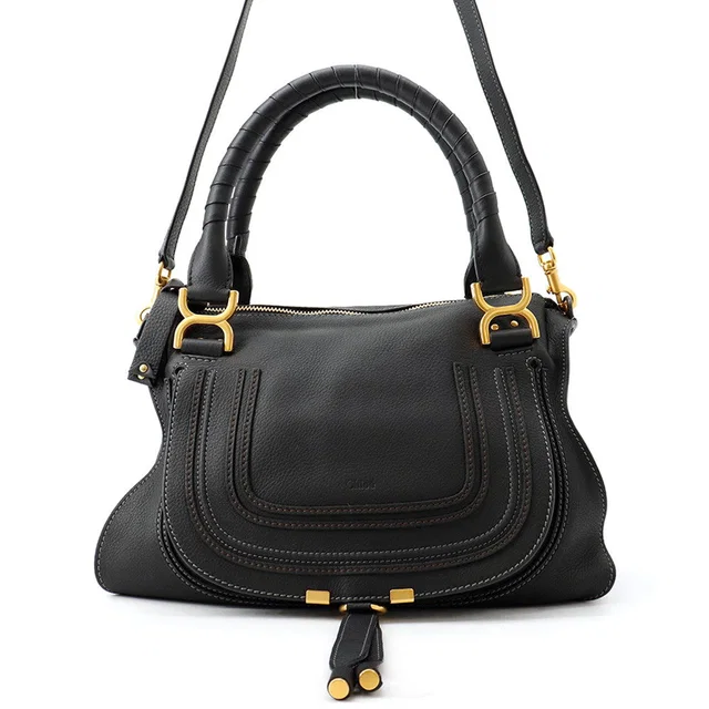 Chloé Marcy 2-way Bag Black Calf Leather in Black Calfskin from GALLERY RARE