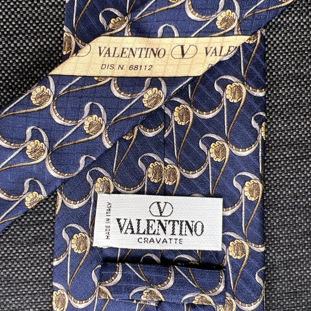 Valentino Garavani Vintage Cravatte 100% Silk Neck Tie Made in blue|gold Silk from Poshmark