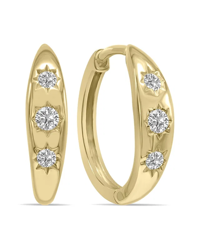 Lab Grown Diamonds 14K 0.20 ct. tw. Lab-Grown Diamond Huggie Hoops, image 1 of 1 from Gilt