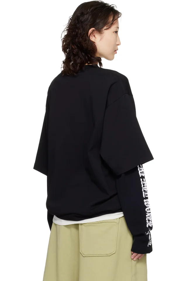 LU'U DAN Black Double Deck T-shirt, photo 3 of 4 from SSENSE