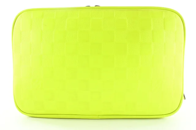 Louis Vuitton Neon Green Damier Infini Leather Trousse Cosmetic Pouch in Green Leather from Bagriculture