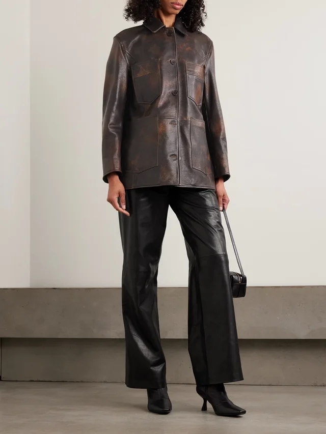 NOUR HAMMOUR Milo paneled leather wide-leg pants in Black, photo 2 of 2 from NET-A-PORTER (Canada)