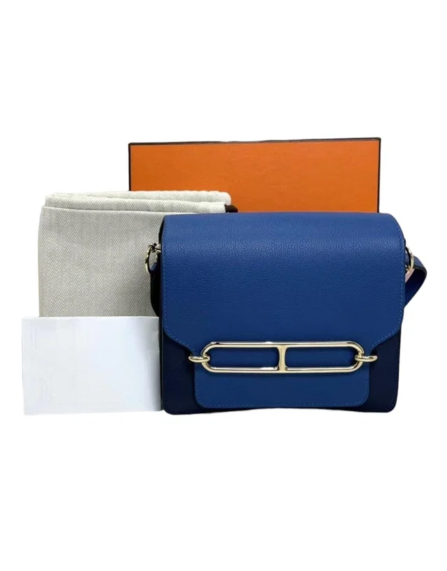 Hermès 2 Tone Blue Mini Roulis with PHW in Blue from Luxury Promise