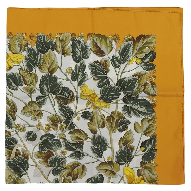 Hermès Carré 90 Silk Scarf l'ARBRE de SOiE Orange/Multi in Orange Silk from VINTAGE QOO TOKYO, photo 3 of 7