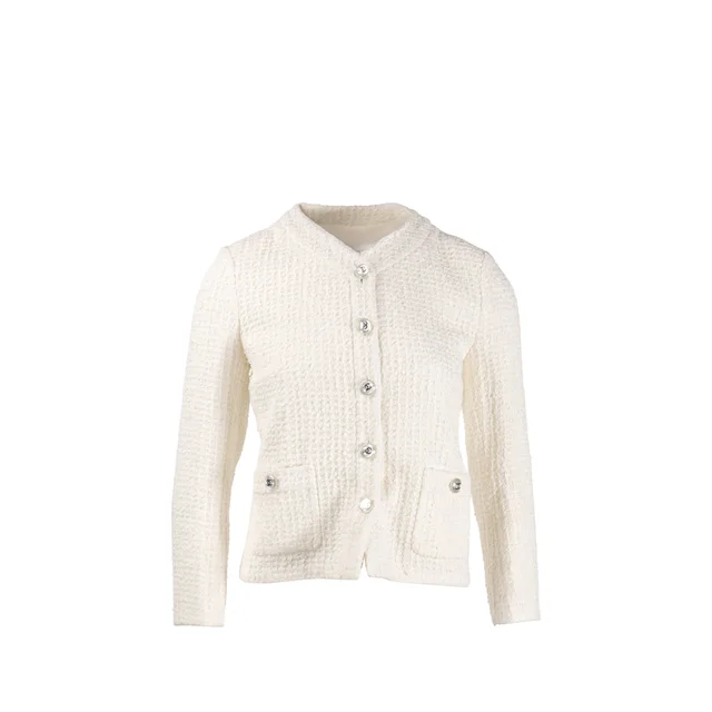Chanel size 34 tweed jacket white in White Tweed from EMIER