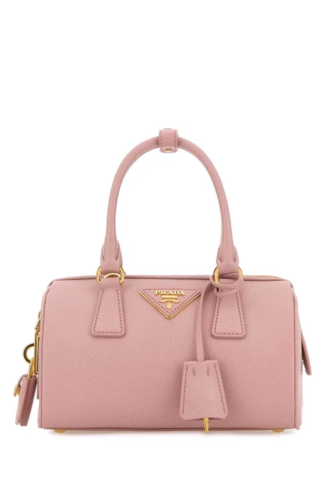 Prada Bauletto Top Handle Bag — Pink in Pink Saffiano leather from HEWI
