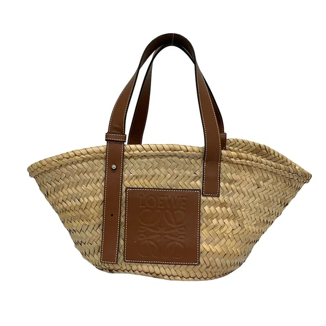 Loewe Tote Bag Basket Beige Brown Leather in Brown Leather from The Reluxe