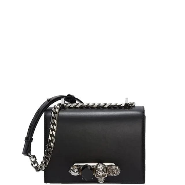 Alexander McQueen Jewelled Knuckle Satchel Small Smooth, Black/Silver from Cultstatus, photo 1 of 1