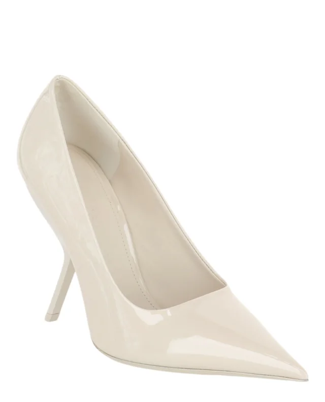 Salvatore Ferragamo Eva X5 Pantent Leather Pumps in white, photo 2 of 6 from ShopSimon