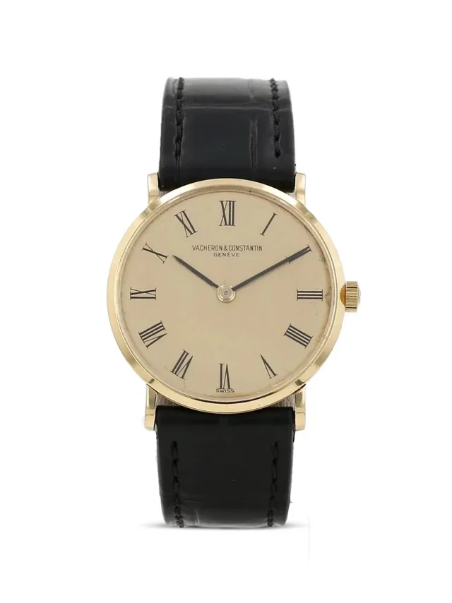 Vacheron Constantin 1970 28mm round-case watch - unisex - Mineral Glass/Yellow Gold/Calf Leather in gold Calfskin from Farfetch