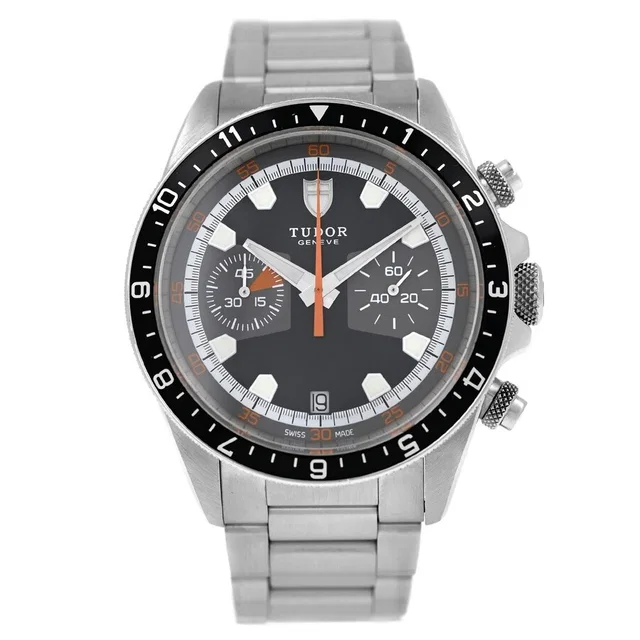 Tudor Heritage Chronograph Automatic Black Dial Mens Watch 70330N in silver|black|gray from Jomashop.com