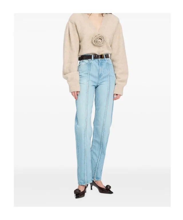 ROTATE straight denim zip jeans light blue, photo 4 of 7 from SENSER
