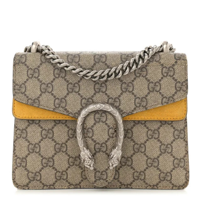 Gucci Mini Dionysus GG Supreme Coated Canvas Bag - Beige & Yellow in Beige Coated canvas from H&T