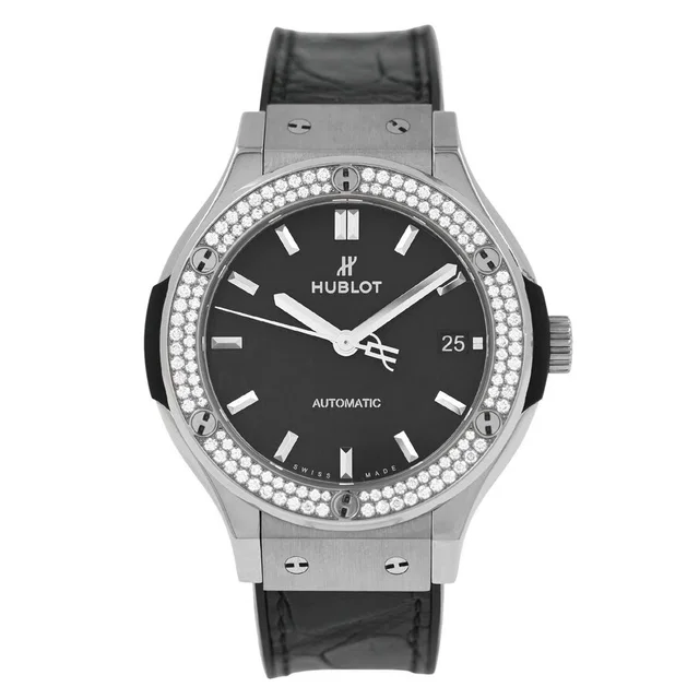 Hublot Classic Fusion Mat Black Dial Mens Watch 565.NX.1171.LR.1104 in black Crocodile from Jomashop.com