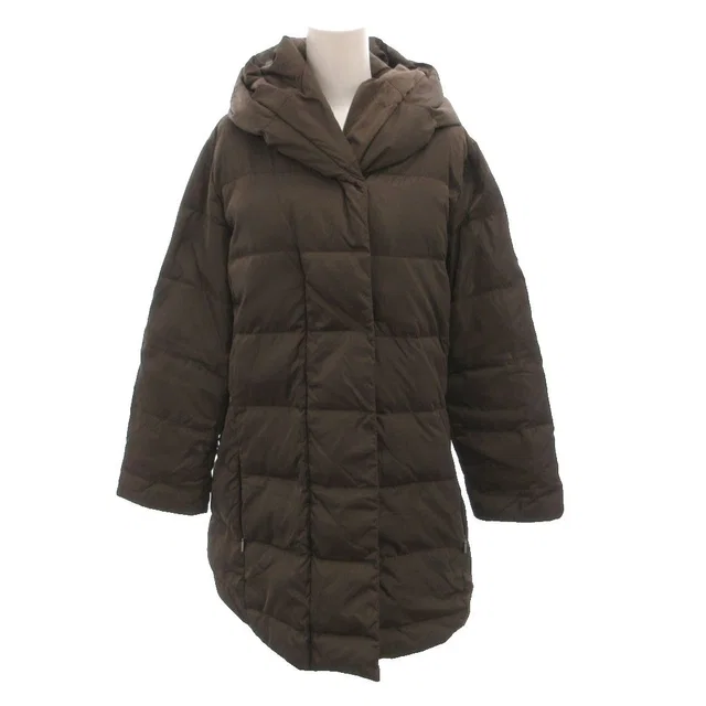 Max Mara Weekend Line Down Coat Shawl Color Hood Half Length Nylon 42 Brown in Brown Nylon from The Reluxe