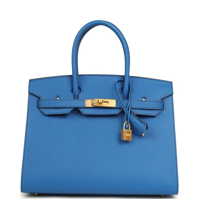 Hermès Special Order (HSS) Birkin Sellier 30 Bleu France Epsom Brushed Gold Hardware in Blue Epsom leather from Madison Avenue Couture