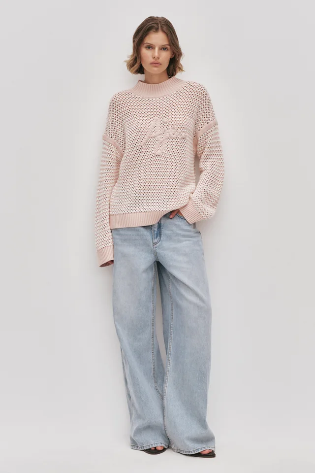 AJE Luciana Logo Knit Jumper in White from Aje, photo 1 of 1