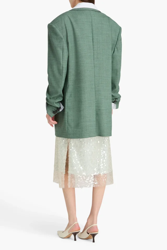 Stella McCartney Oversized Wool-Blend Twill Blazer in Green, photo 3 of 4 from THE OUTNET