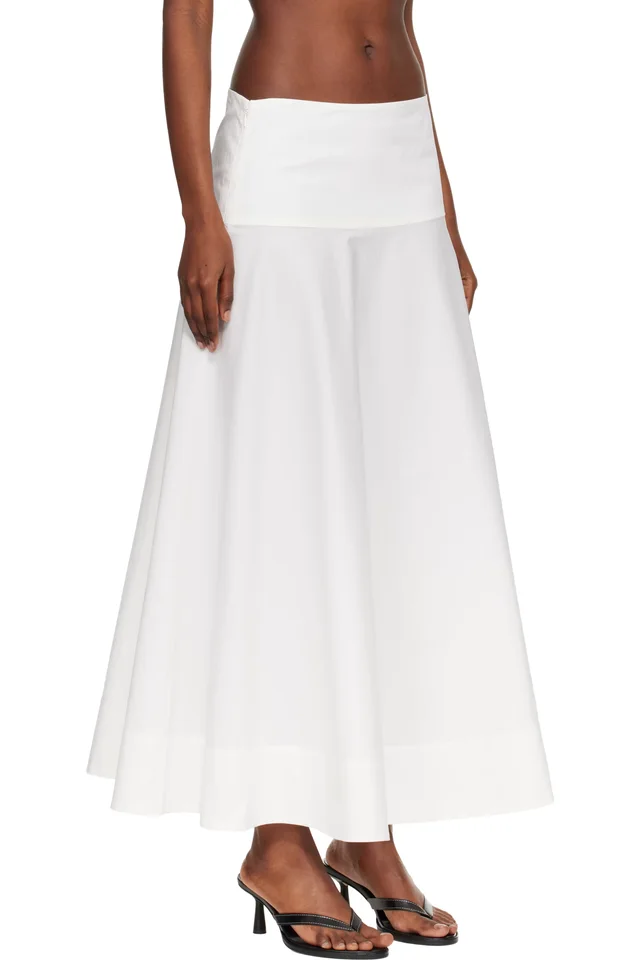 St. Agni White Cotton Circle Hem Maxi Skirt, photo 2 of 4 from SSENSE