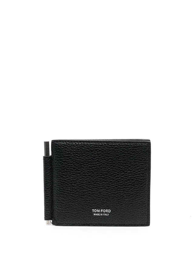Tom Ford Bifold Calfskin With Money Clip Wallet — Black Calfskin; Lining: Goatskin & Cardholders in Black Calfskin from HEWI