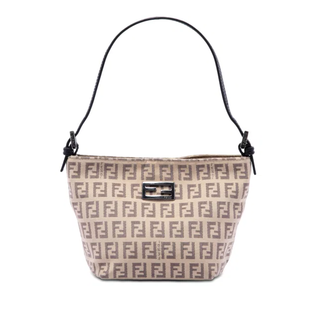 Brown Fendi Zucchino Canvas Handbag in Brown Canvas from Designer Revival