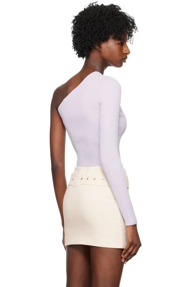 REMAIN Birger Christensen Purple Single-Shoulder Long Sleeve T-Shirt, photo 3 of 4 from SSENSE