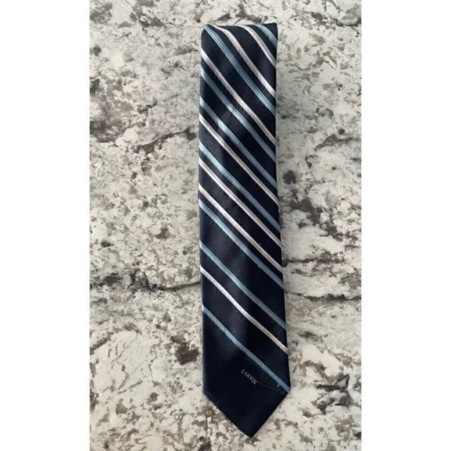 Lanvin Lanvindesignermensstripe Tie in blue from Poshmark