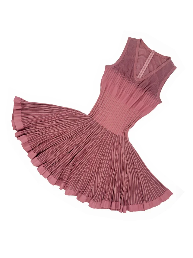 Alaïa pink full skirt dress in Pink Nylon from James Veloria