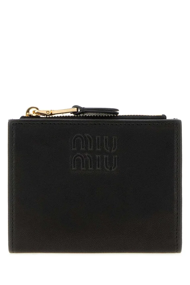 Miu Miu Nappa Leather Wallet — Black in Black Nappa leather from HEWI